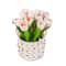 10" Tulip Bouquet in White Basket